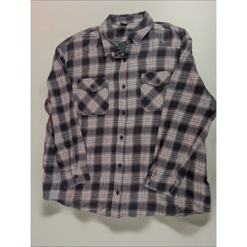 Women's Wild Fable Oversized Long Sleeve Collared Flannel Shirt Black Plaid L